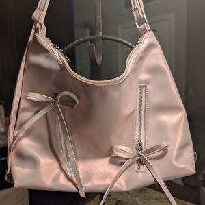 Elegant Light Baby  Pink Women's Bowknot Bag. Adjustable Strap